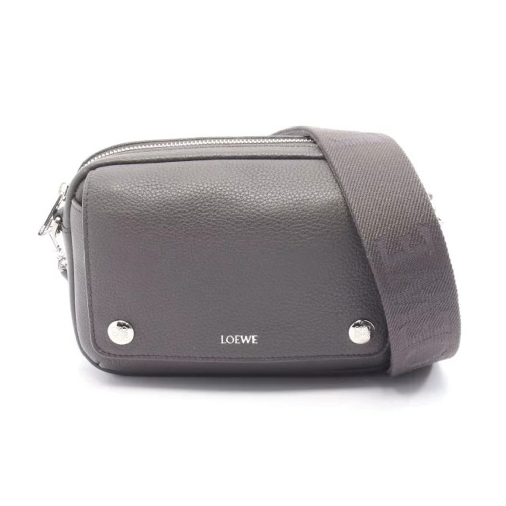 Loewe Pele Messenger Bag Shoulder Leather Gray
